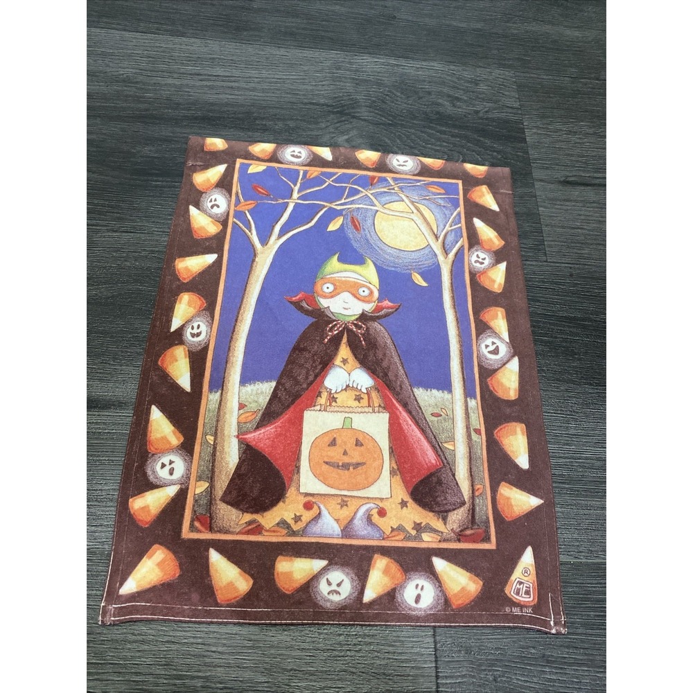 Little Vampire Trick or Treat Halloween Mary Engelbreit art Flag 14" X 10.5"